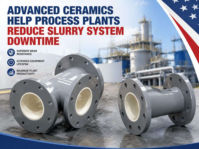 Ceramic-lined industrial pipe fittings prepared for engineering review